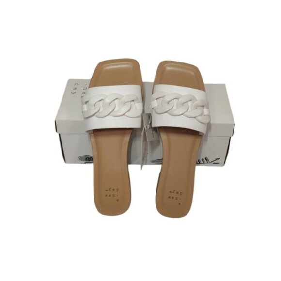 A New Day Women's White Braided Strap Sandals, Size 6, NWB - Picture 7 of 8